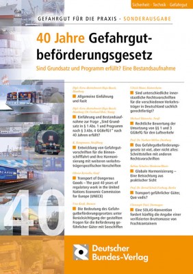 Sonderheft Gefahrgutbefoerderungsgesetz 40 Jahre